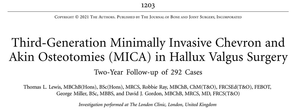 The Bunion Doctor JBJS 2021 2yr Outcomes MICA